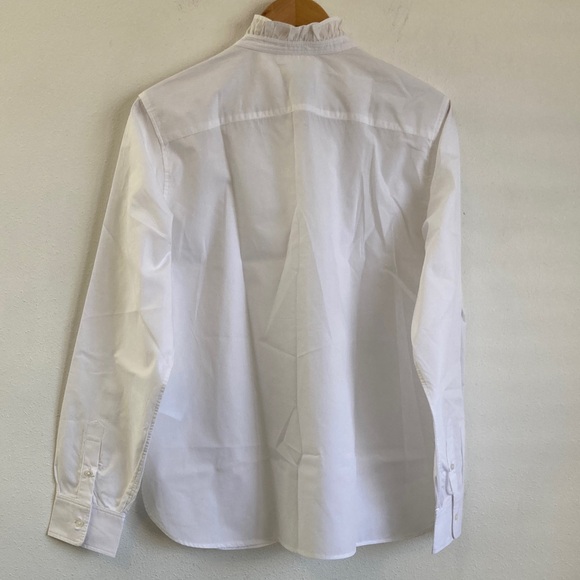 J. Crew Jules ruffle-collar shirt in cotton poplin Size 14 White - Picture 7 of 9
